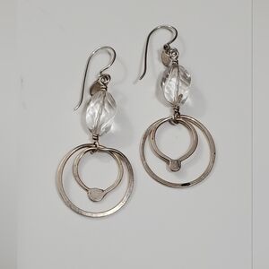 Vtg. Sterling Silver Crystal Quarts Earrings